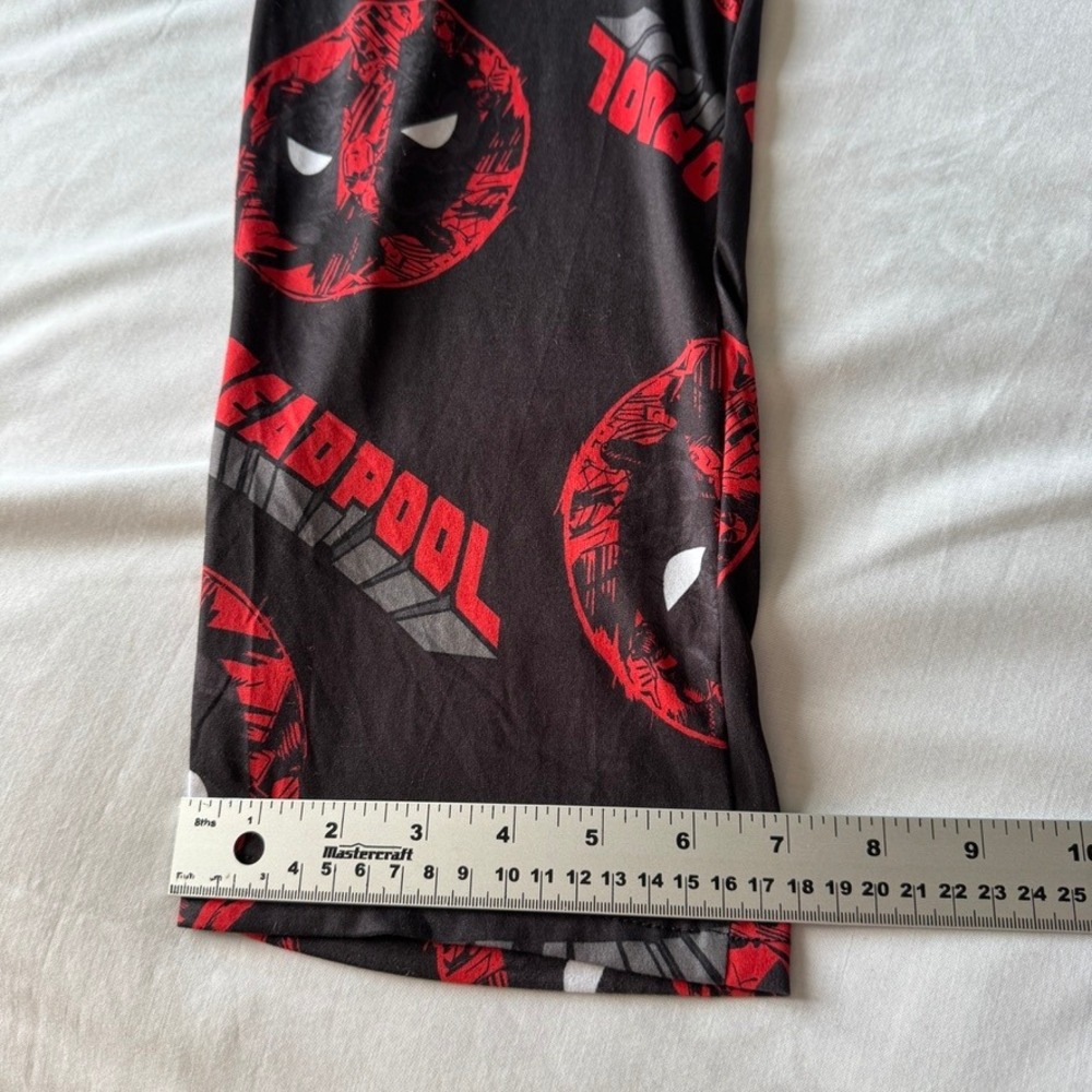 Marvel Deadpool Sleep Pants Black Red Logo Graphic Pajama Bottoms Mens Small - Picture 11 of 12